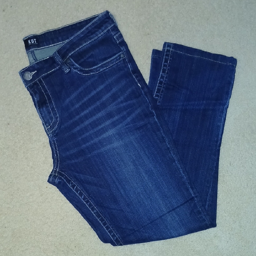 Kut from the Kloth Straight Leg Dark Blue Jeans Women's 14